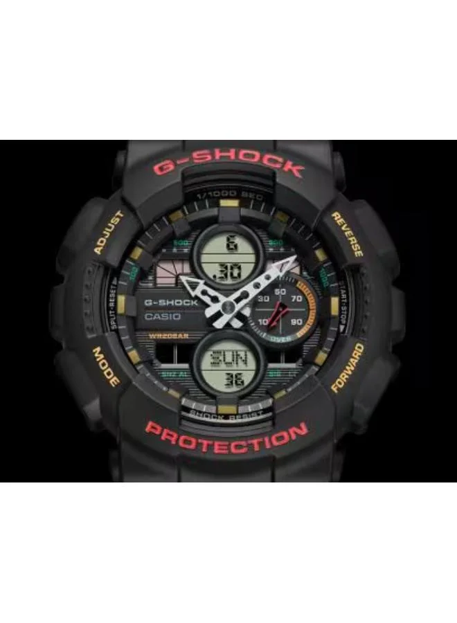 جي شوك Men's Analog-Digital Display Watch With Black Resin Strap - GA-140-1A4DR