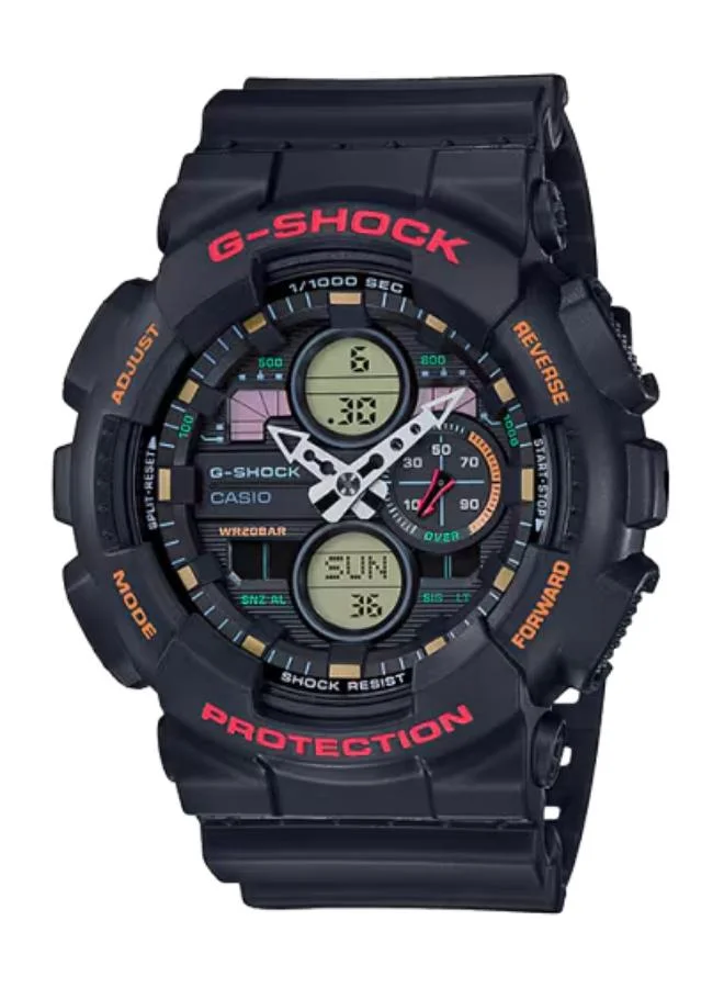 جي شوك Men's Analog-Digital Display Watch With Black Resin Strap - GA-140-1A4DR