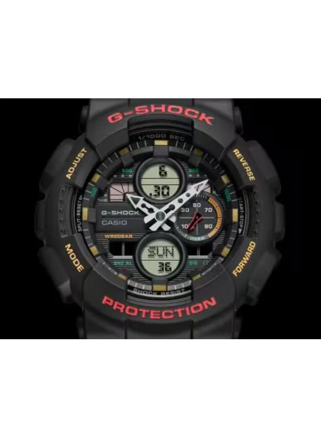 جي شوك ساعة رجالي GA-140-1A4DR تناظرية رقمية بالراتنج - 51.2 مم