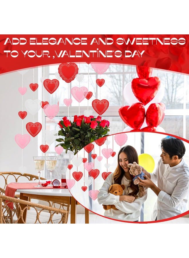 Glenmal 1000 Pcs Valentine Heart Doilies Valentines Day Paper Doilies for Crafts with 3 Colors Red Pink and White Paper Lace Heart Cutouts for Party Decorations - Image 5