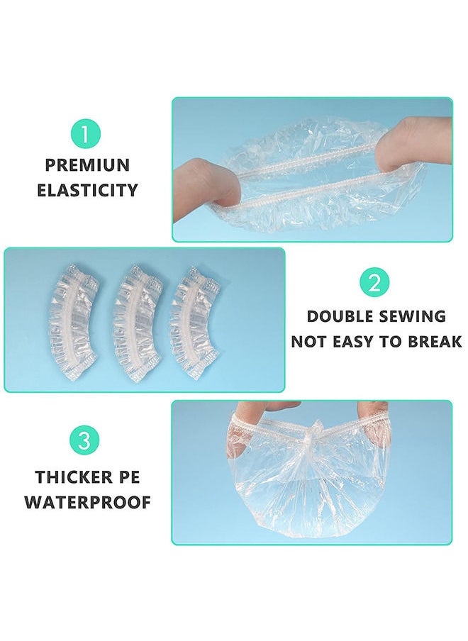 Depend 100 PCS Ear Protector Caps Disposable Elastic Clear Shower Water Ear Covers Large For Hair Dye - Shower - Bathing Ear Cover Caps - Spa Home Use Hotel and Hair Salon  - Image 3