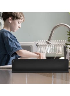 Generic Silicone Sink Splash Guard with Suction Cup, 17.3 x 4.1 Inch Black Splatter Screen for Kitchen, Versatile Sink Splash Protector, Easy to Install  - Image 4