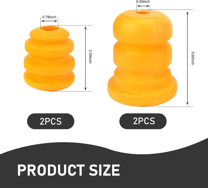 Crynod Pack-4 Car Front Lower Suspension Bump Rubber Pads, Original OE Replacement 15153958 15039397, Control Arm Bumper Shock Absorbing Blocks, Compatible with Cadillac Chevrolet GMC (Yellow) Simple practical structure - Image 2
