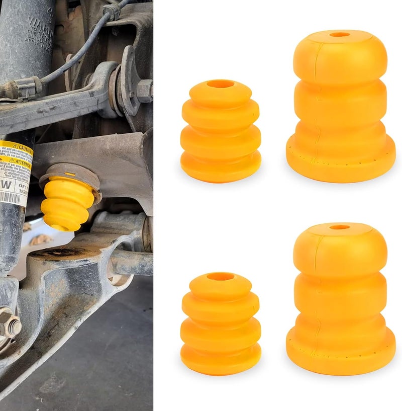 Crynod Pack-4 Car Front Lower Suspension Bump Rubber Pads, Original OE Replacement 15153958 15039397, Control Arm Bumper Shock Absorbing Blocks, Compatible with Cadillac Chevrolet GMC (Yellow) Simple practical structure - Image 1