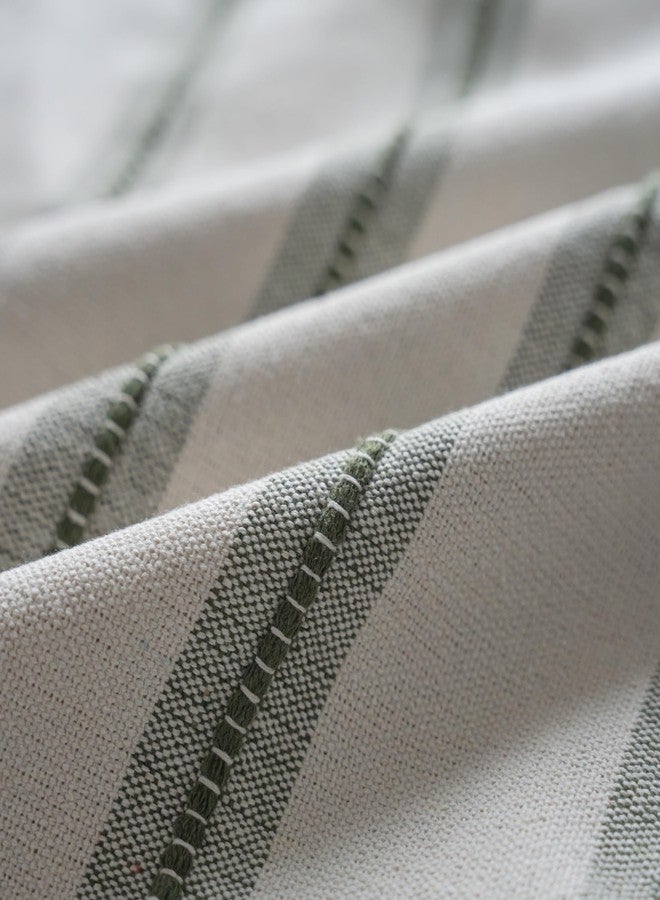 Cethom Boho Throw Pillow Covers 12x20 Set of 2, Olive Green Striped Decorative Pillow Cases for Couch Chair Bed, Textured Farmhouse Modern Accent Cushion Covers for Living Room Bedroom Sofa Home Decor - Image 3