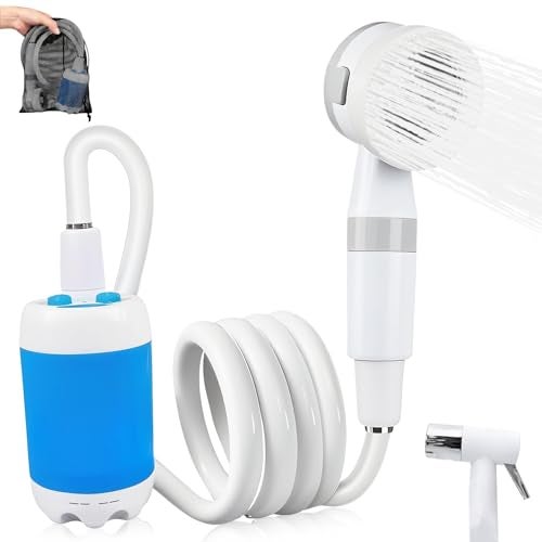 Mndstek Portable Shower, Portable Camping Shower Pump, USB Rechargeable Outdoor Showers, Waterproof Electric Portable Shower with 2 Spray Modes, 4000mah, For Camping, Hiking, Rv & Pet Cleaning (1 PACK) - Image 1