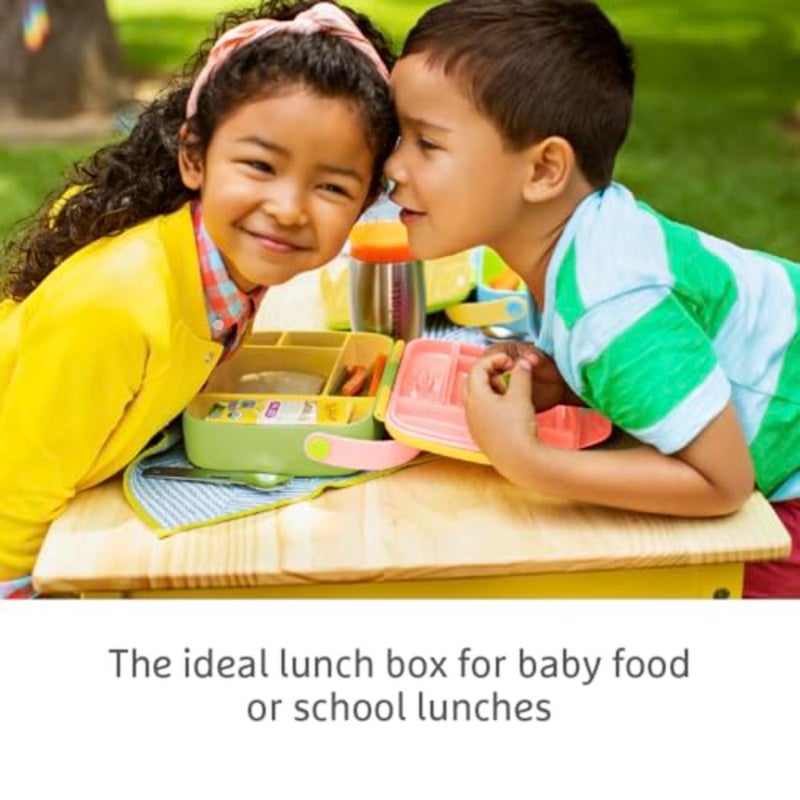 Lunch Bento Box with Stainless Steel Utensils, Reusable Spoon and Fork, Leakproof Food Container for On the Go Meal, BPA Free Insulated Lunch box, Toddler/, 18 Months and above, Yellow - Image 5