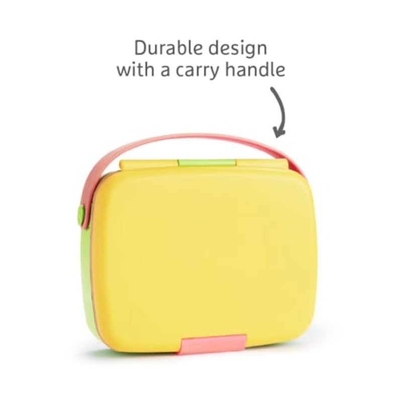 Lunch Bento Box with Stainless Steel Utensils, Reusable Spoon and Fork, Leakproof Food Container for On the Go Meal, BPA Free Insulated Lunch box, Toddler/, 18 Months and above, Yellow - Image 4