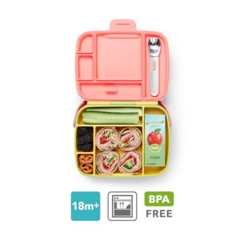 Lunch Bento Box with Stainless Steel Utensils, Reusable Spoon and Fork, Leakproof Food Container for On the Go Meal, BPA Free Insulated Lunch box, Toddler/, 18 Months and above, Yellow - Image 2