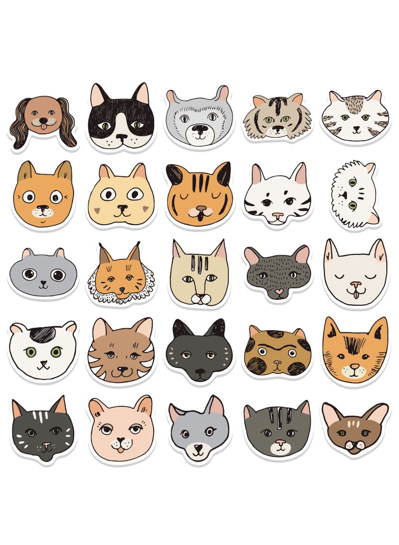 قوس قزح أورينبو ملصقات كرتونية للقطط والكلاب، 50 قطعة، مقاومة للماء وقابلة للإزالة، ملصقات جميلة وأنيقة للمراهقين مناسبة للأولاد والبنات في زجاجات المياه والدراجات والهواتف والجيتار وحقيبة السفر، فينيل متين - Image 3