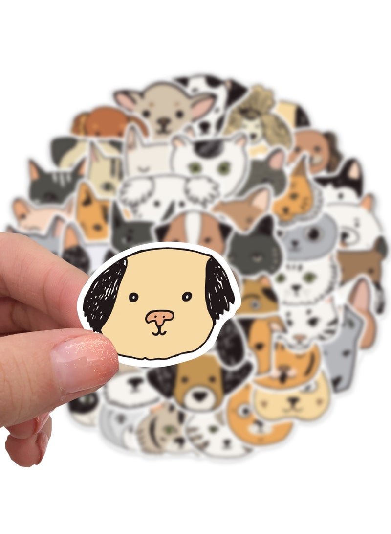 قوس قزح أورينبو ملصقات كرتونية للقطط والكلاب، 50 قطعة، مقاومة للماء وقابلة للإزالة، ملصقات جميلة وأنيقة للمراهقين مناسبة للأولاد والبنات في زجاجات المياه والدراجات والهواتف والجيتار وحقيبة السفر، فينيل متين - Image 2