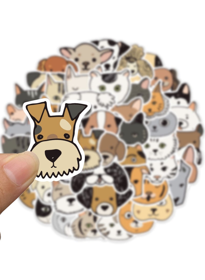 قوس قزح أورينبو ملصقات كرتونية للقطط والكلاب، 50 قطعة، مقاومة للماء وقابلة للإزالة، ملصقات جميلة وأنيقة للمراهقين مناسبة للأولاد والبنات في زجاجات المياه والدراجات والهواتف والجيتار وحقيبة السفر، فينيل متين - Image 5