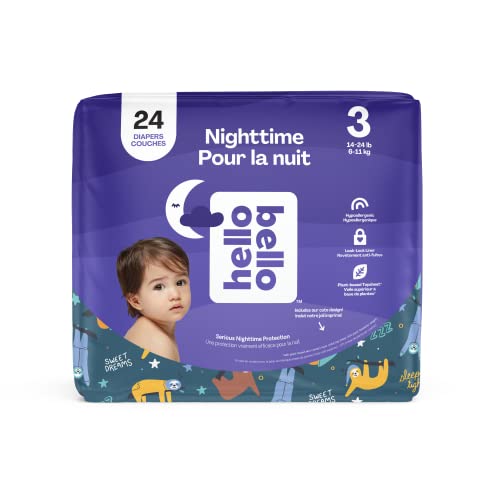 Hello Bello Premium Overnight Baby Diapers Size 3, 24 Count, Unisex, Ultra Absorbent and Soft Disposable Diapers for Babies and Toddlers - Image 1