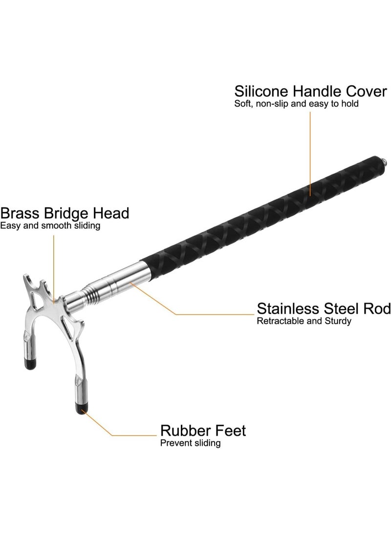 Soofam Retractable Billiards Cue Stick Bridge, Silicone Pool Cue Accessory with 3 Removable Brass Bridge Head for Pool Table Competition - Image 4