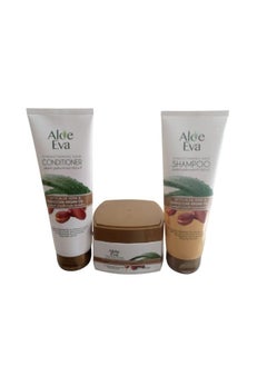 Aloe Eva Strengthening Hair Shampoo + Conditioner with Aloe Vera and Moroccan Argan Oil Green2 X 230ml + Strengthening Aloe Vera And Moroccan Argan Oil Hair Mask 185 G  - Image 5