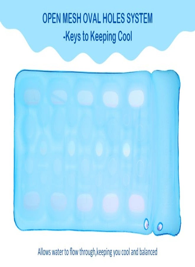 FindUWill عوامة مسبح قابلة للنفخ للبالغين من FindUWill - 72" XL، عوامات مسبح كبيرة مغطاة بالقماش للبالغين مع مسند رأس، حصيرة عائمة مريحة للغاية للتبريد لحفلات السباحة، البحيرة، الشاطئ (وردي) - Image 5