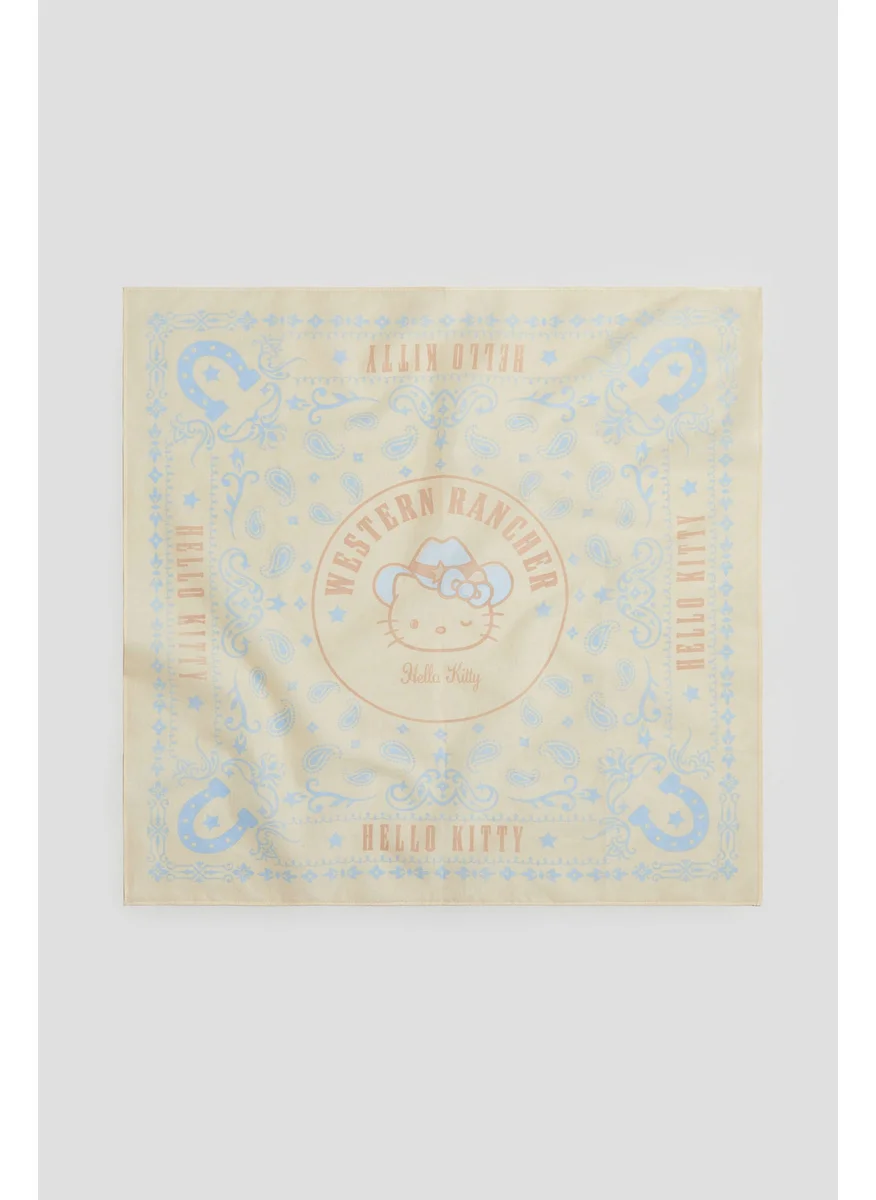 اتش اند ام Printed Cotton Scarf 55X55 Cm