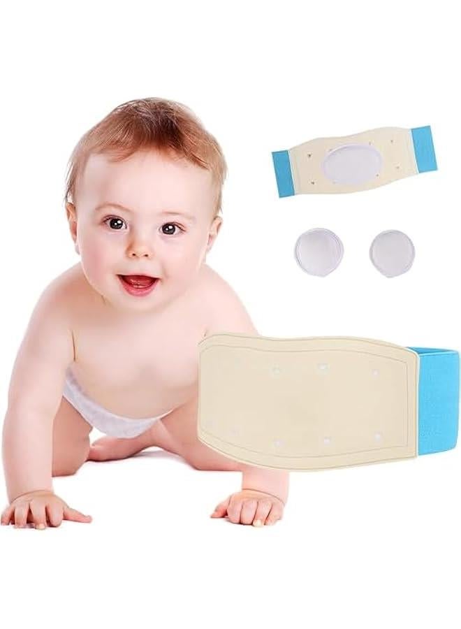 Gonice Baby Umbilical Hernia Belt, baby Belly on Band Infant Belly Wrap Abdominal Binder Hernia Truss Support Adjustable Navel Belly Band Newborn Umbilical Cord Blue - Image 1