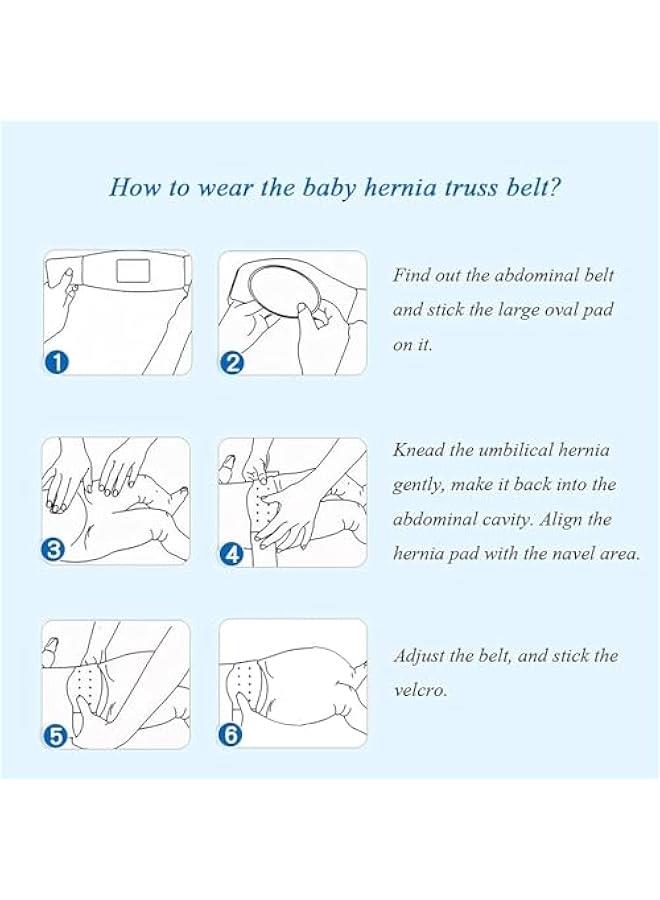 Gonice Baby Umbilical Hernia Belt, baby Belly on Band Infant Belly Wrap Abdominal Binder Hernia Truss Support Adjustable Navel Belly Band Newborn Umbilical Cord Blue - Image 3