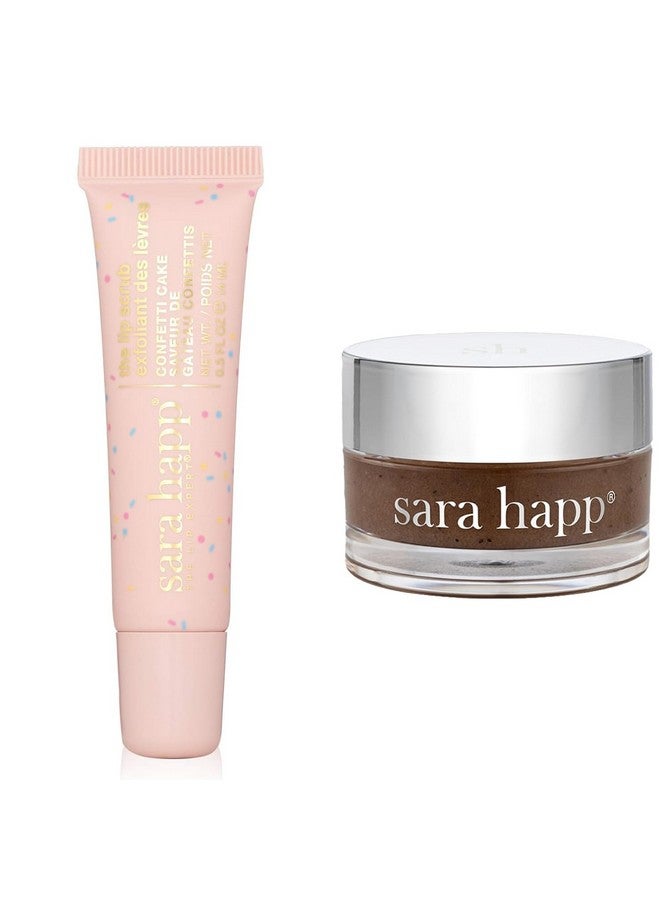 sara happ Sweet Glow And Go: Confetti Cake Lip Scrub Exfoliator + Vanilla Bean Lip Scrub Duo-Exfoliating Lip Treatment, Moisturizer For Dry And Flaky Lips, Vegan, (0.5 Fl Oz Each) - Image 1