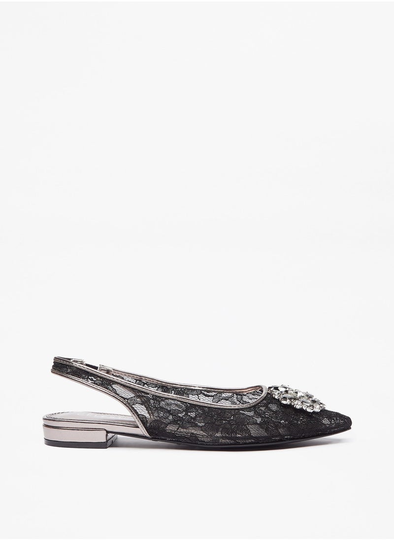 Celeste - Women's Embellished Slingback Slip On Ballerina Shoes Ramadan Collection - Image 1