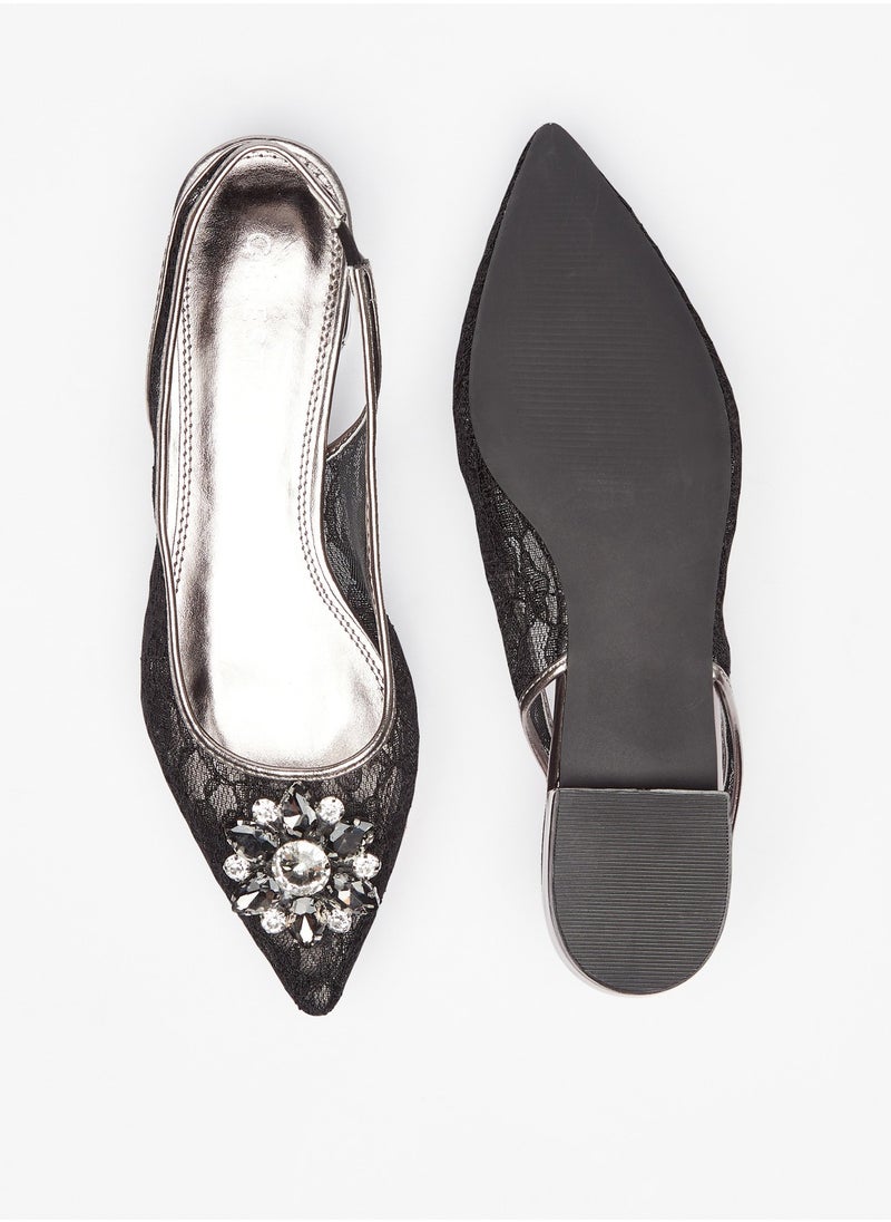 Celeste - Women's Embellished Slingback Slip On Ballerina Shoes Ramadan Collection - Image 1