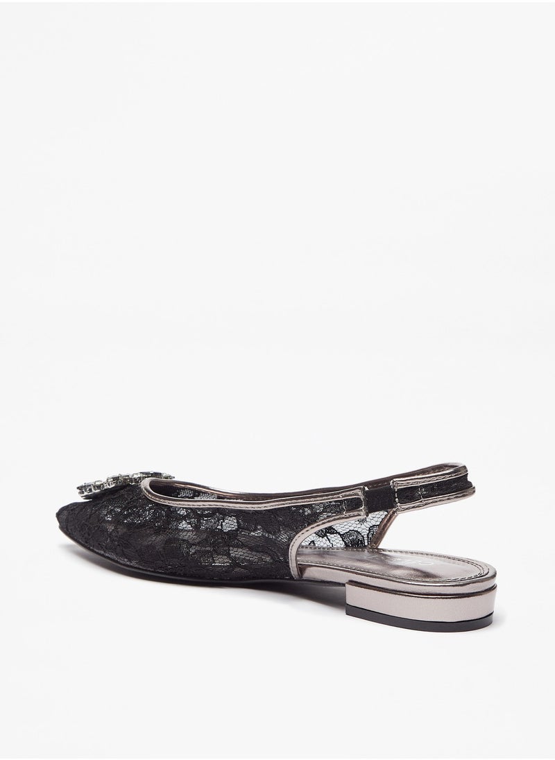 Celeste - Women's Embellished Slingback Slip On Ballerina Shoes Ramadan Collection - Image 1