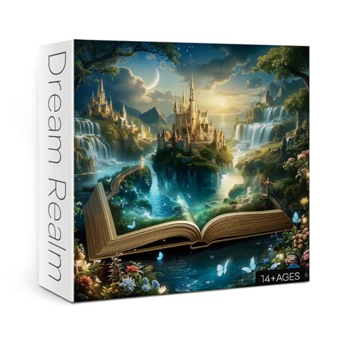 BBOLDIN Fantasy Books Castle Puzzles for Adults 1000 Pieces Nature Magic Pretty Landscape Butterfly Art Jigsaw Puzzles Beautiful Flower Lake Scenic Puzzle - Image 5