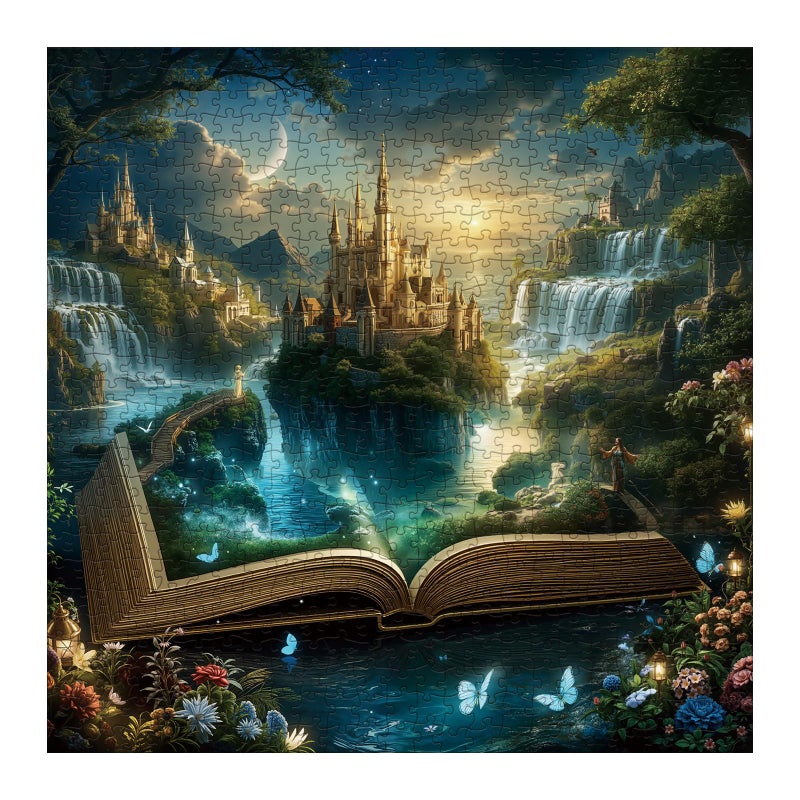BBOLDIN Fantasy Books Castle Puzzles for Adults 1000 Pieces Nature Magic Pretty Landscape Butterfly Art Jigsaw Puzzles Beautiful Flower Lake Scenic Puzzle - Image 3
