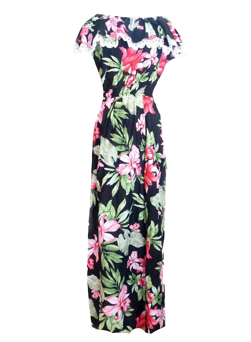 Women Viscose Floral Print Maxi Dress  - Image 1