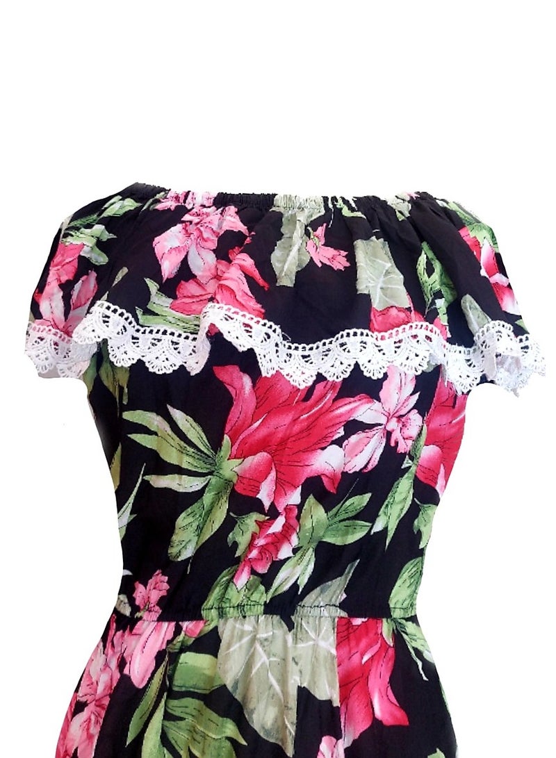 Women Viscose Floral Print Maxi Dress  - Image 2