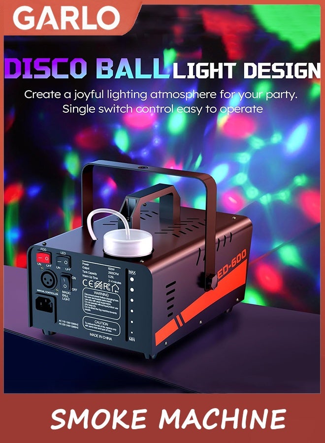 Garlo Smoke Machine,Fog Machine with Disco Ball Lights,600W and 2500CFM with 13 Colorful LED Party Light DJ Lights Effect,Wireless Remote Control,Perfect for Wedding,Party and DJ Stage Effect - Image 4