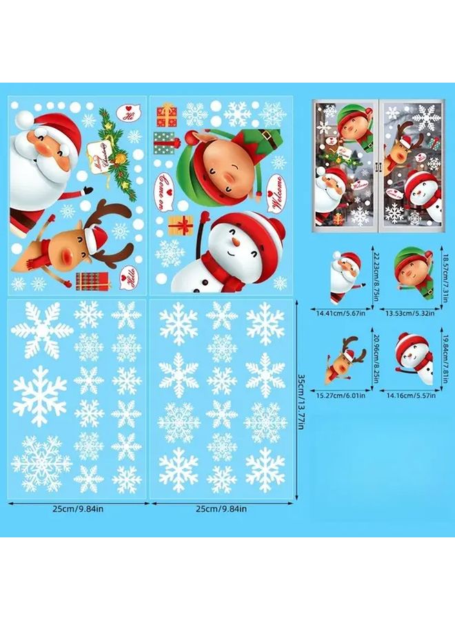 Christmas Window Decals 4pcs A02 Color Santa Claus Tree Holiday Decorations - Image 5