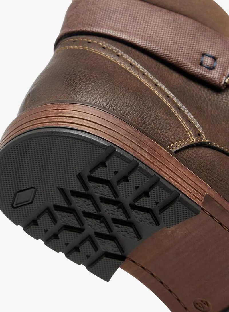 LBL by Shoexpress BROWN Textured Ankle Boots with Zip Closure for Men | Best Price UAE