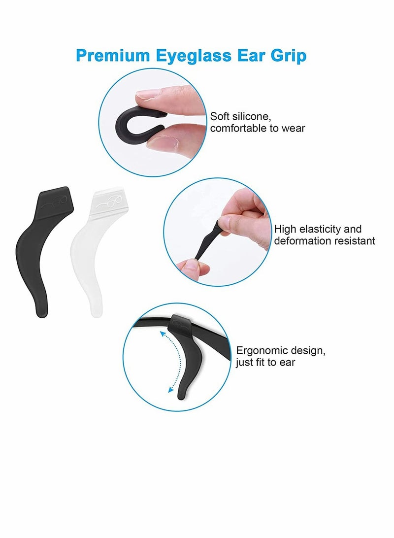 KASTWAVE Eyeglass Ear Grip, Anti-Slip Eyeglass Holder, Premium Silicone Eyeglass Ear Hook, Eyeglass Temple Tips Sleeve Retainer for Reading Glasses, Sunglasses, Eyeglasses, 12 Pairs - Image 3