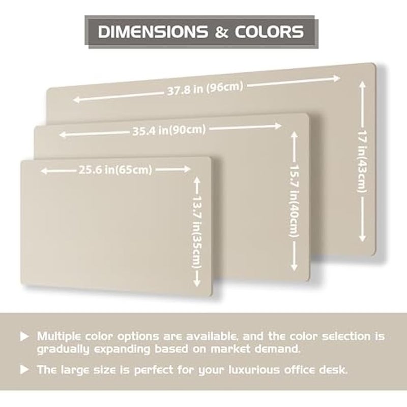 Dual-Sided Desk Pad - Leather Desk Mat, Natural Cork Desk Pad Protector, Large Mouse Pad for Desk, Waterproof Desk Blotter Pad, Desk Writing Pad for Office Work/Home, Beige (25.6x13.7) - Image 4