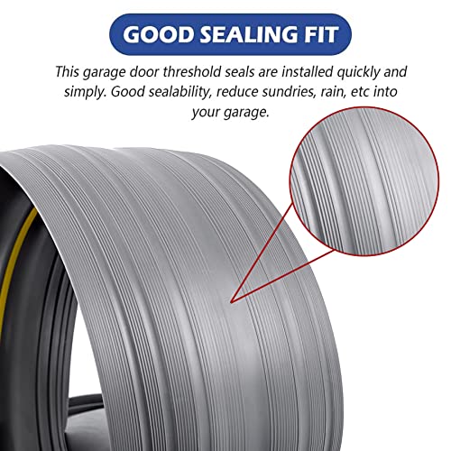 ToLanbbt 20Ft/6M Universal Garage Threshold Seal Strip with 300ml Black Adhesives, Garage Door Bottom Weatherproof Strip Rubber DIY Weather Stripping Replacement (Grey+Yellow) - Image 3