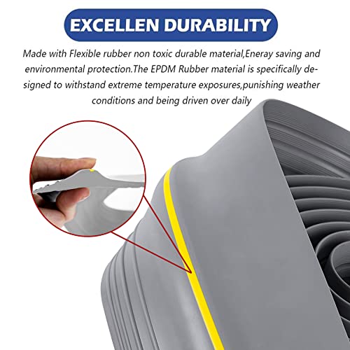 ToLanbbt 20Ft/6M Universal Garage Threshold Seal Strip with 300ml Black Adhesives, Garage Door Bottom Weatherproof Strip Rubber DIY Weather Stripping Replacement (Grey+Yellow) - Image 4