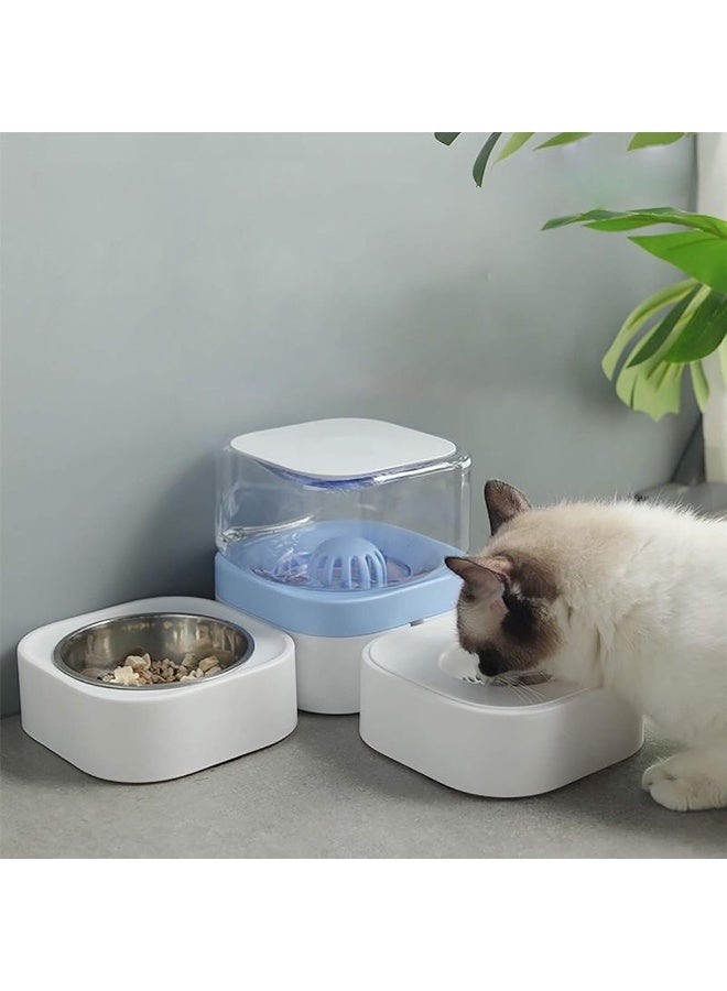 بادو موزع طعام وماء للحيوانات الأليفة بادو ماجيك – 1800 مل (30×30×16 سم)، استخدام مزدوج، أزرق - Image 1