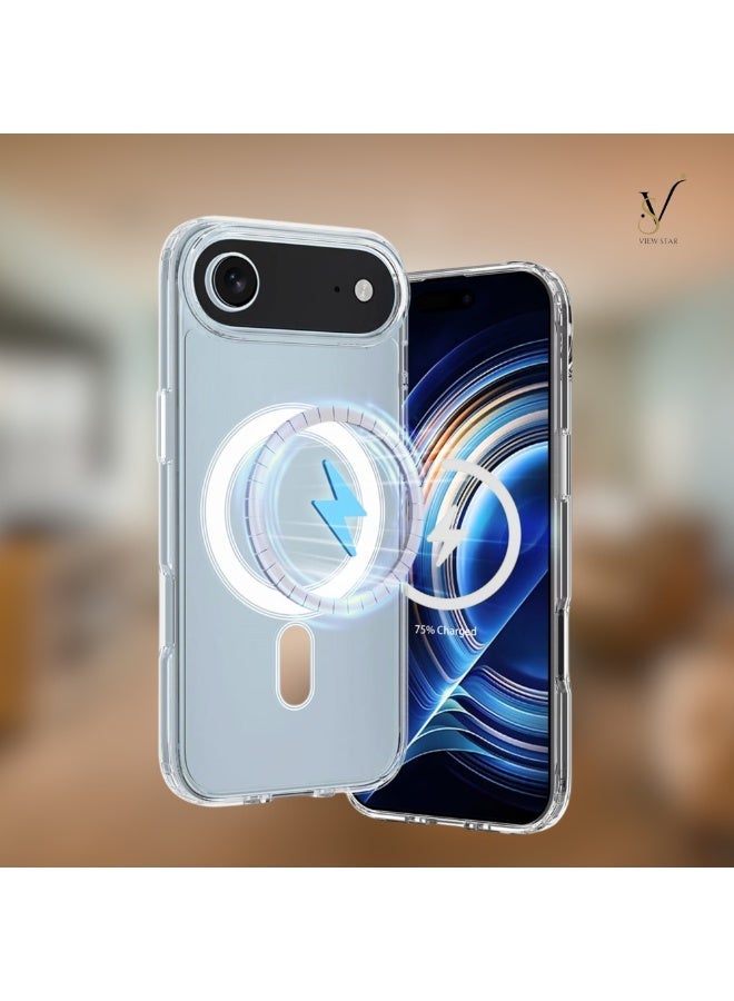 VIEW STAR Viewstar Ultra-Slim Clear Magnetic Case for iPhone Air – Shockproof Transparent Cover with Strong Magnetic Ring, Anti-Yellow Back, Raised Camera Protection & Precision Cutouts - Image 3