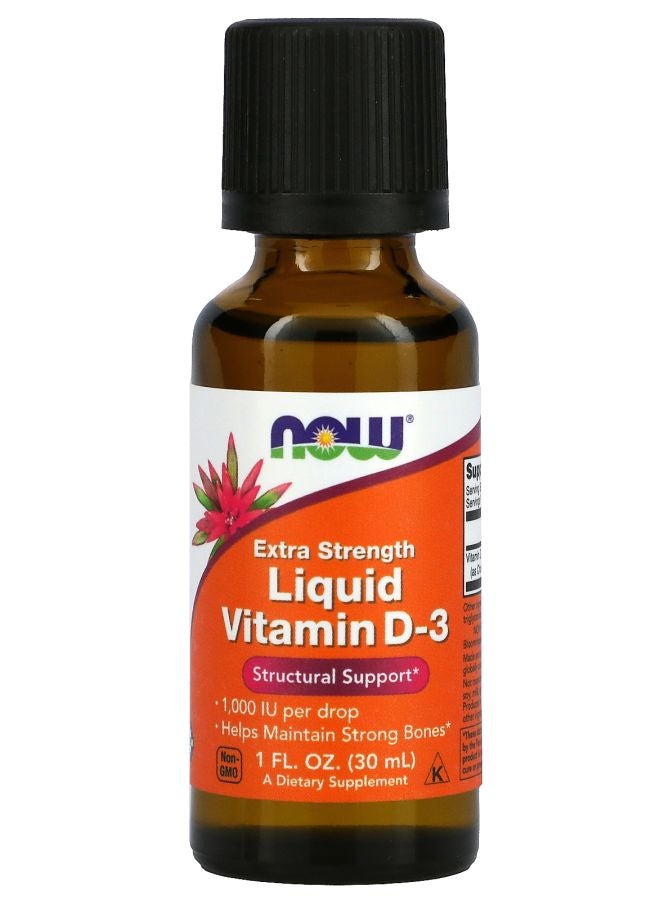 now Liquid Vitamin D-3 Extra Strength 1000 IU 1 fl oz (30 ml)