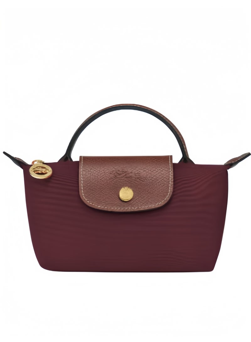 لونج شامب حقيبة يد صغيرة نسائية من لونشانغ، حقائب كروس بودي، حقيبة كتف بحزام كتف مع إبزيم، بأسلوب كلاسيكي كلاريت - Image 4