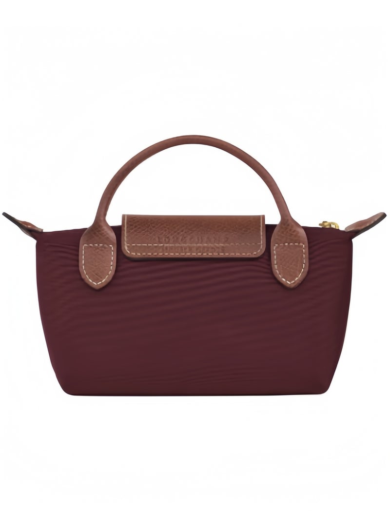 لونج شامب حقيبة يد صغيرة نسائية من لونشانغ، حقائب كروس بودي، حقيبة كتف بحزام كتف مع إبزيم، بأسلوب كلاسيكي كلاريت - Image 5