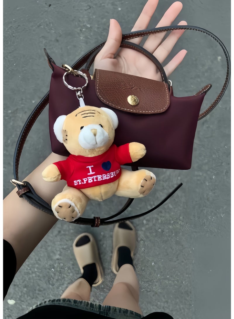 لونج شامب حقيبة يد صغيرة نسائية من لونشانغ، حقائب كروس بودي، حقيبة كتف بحزام كتف مع إبزيم، بأسلوب كلاسيكي كلاريت - Image 2