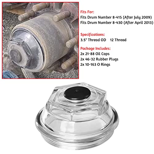 XTPTFABS غطاء زيت XTPTFABS، K71-704-00، متوافق مع محاور دكستر 9k-10K 8-415 430 العامة بعد يوليو 2009، لغطاء محور مقطورة دكستر 9K 10K خيوط 3.5" 21-88، 4 قطع - Image 4