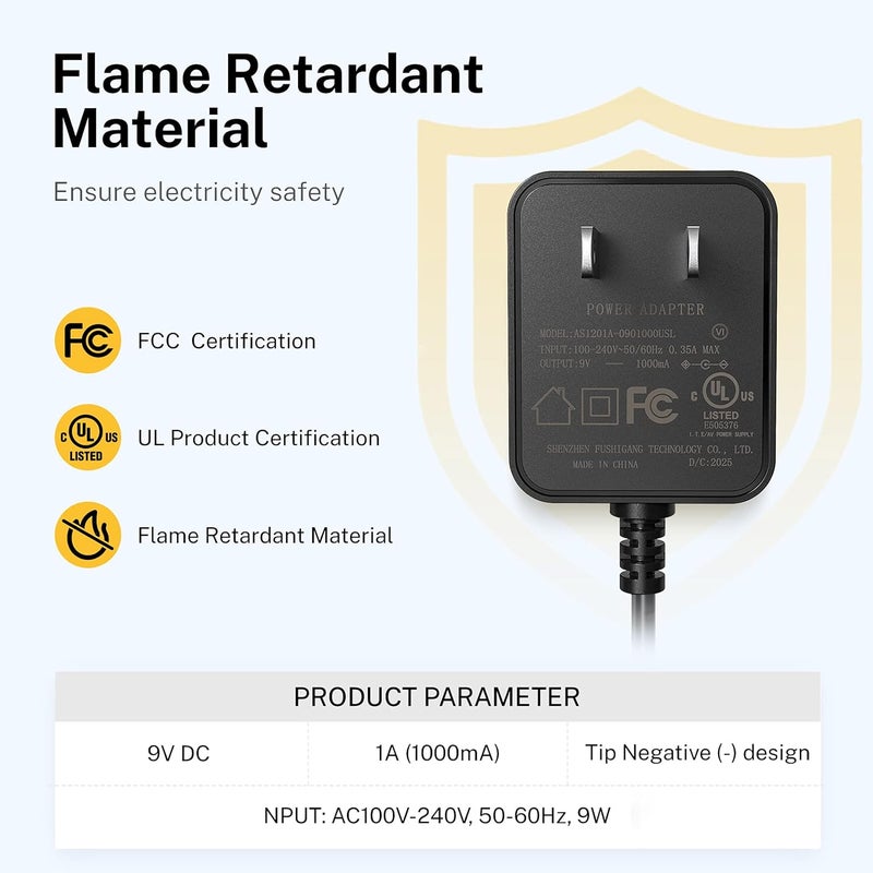 Donner DPA-100 Guitar Pedal Power Supply Adapter 9V DC 1A Tip Negative 5 Way Daisy Chain Cables for Effect Pedal - Image 3