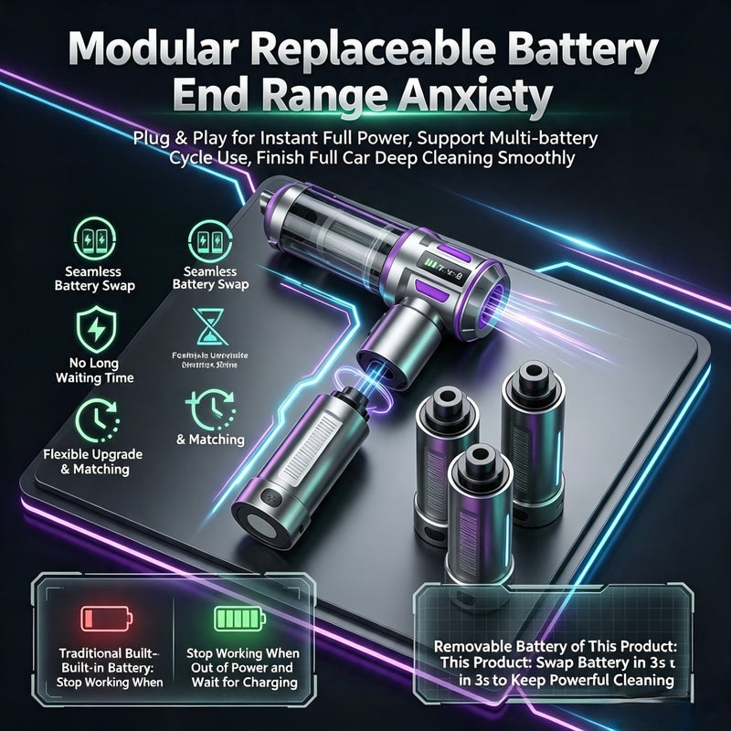Cordless Handheld Vacuum with Blow and Suction, Portable Mini Car Vacuum - Image 4