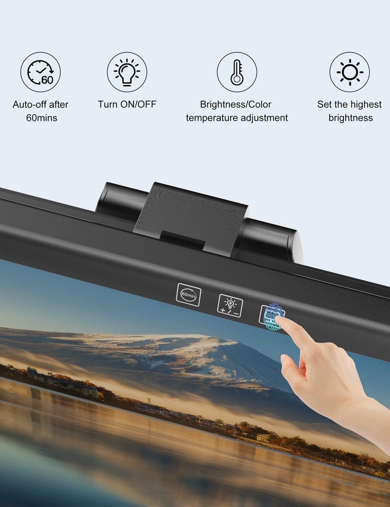 Monitor Light Bar for 24-32 Inch Screens, 40cm RGB Gaming Lamp with USB-C Power, Eye-Caring Dimmable Touch Control, No Glare Screen Light for PC, Mac, Office - Image 5