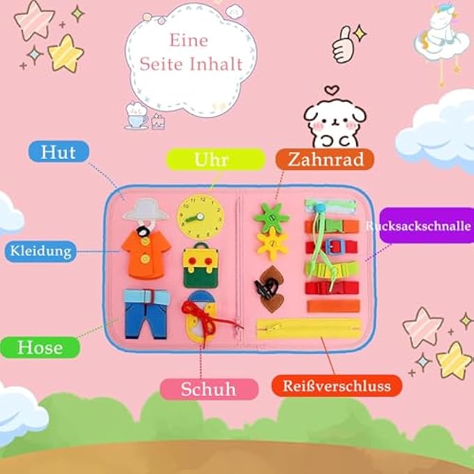 BUSY BOARD, MONTESSORI TOY FROM 1 YEAR, MONTESSORI BUSY BOARD, BUSY BOARD MONTESSORI TOY FROM 1 2 3+ YEARS TODDLERS, ACTIVITY BOARD MOTOR SKILLS TOY, BABY LEARNING TOY BASIC KNOWLEDGE - Image 5