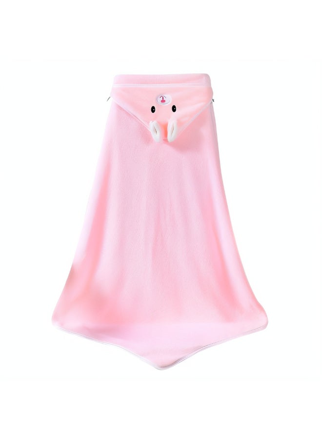 MiniMe Organic Bamboo Hooded Baby Bath Towel Set | 6–36 Months | Pink | 100% Organic Bamboo Cotton Blend | Ultra-Soft & Highly Absorbent Hooded Towel with Bunny Ear Accents | Hypoallergenic - Image 1